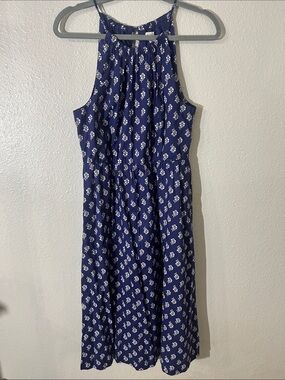 J. Crew Navy Floral Halter Maxi Dress